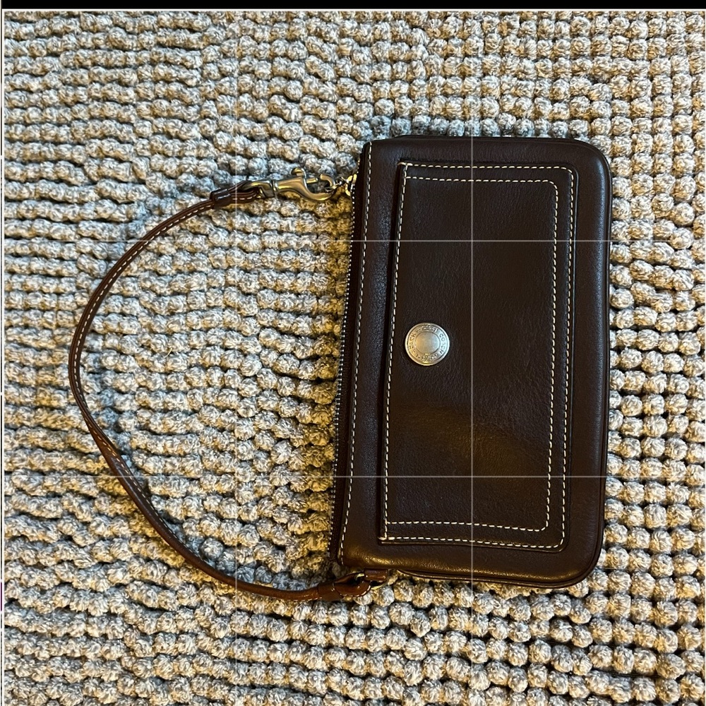 Coach wristlet with small front pocket